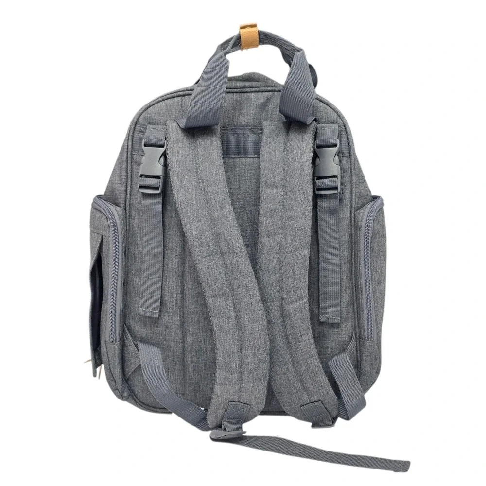 Eddie Bauer First Adventure Diaper Bag Backpack Gray Heathered Insulated Pockets